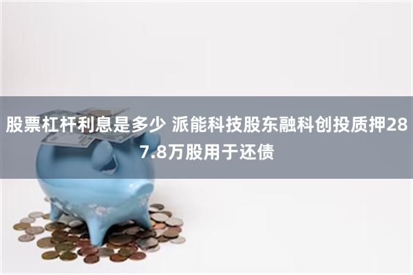 股票杠杆利息是多少 派能科技股东融科创投质押287.8万股用于还债